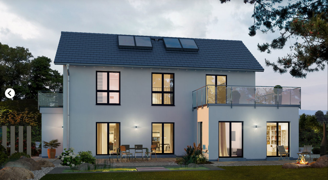 haus mit wintergarten und terrasse