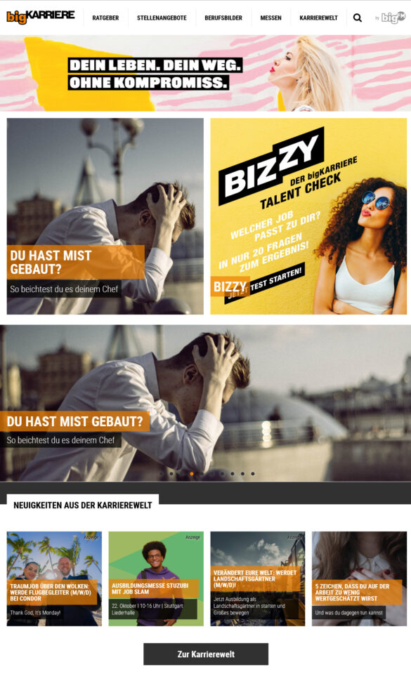 screenshot der bigfm-seite